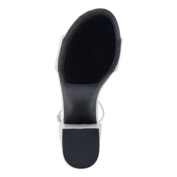 SUGAR Womens Silver Glitter Glitter Noelle Round Toe Block Heel Sandals 6.5 M - Picture 4 of 4